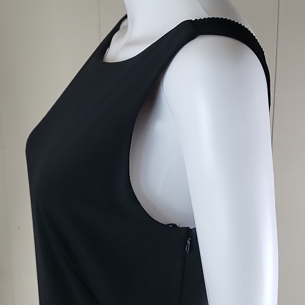 Vintage 90s Y2K Alex Evenings Black Mesh Overlay w Rhinestones Cocktail Dress - Picture 6 of 16